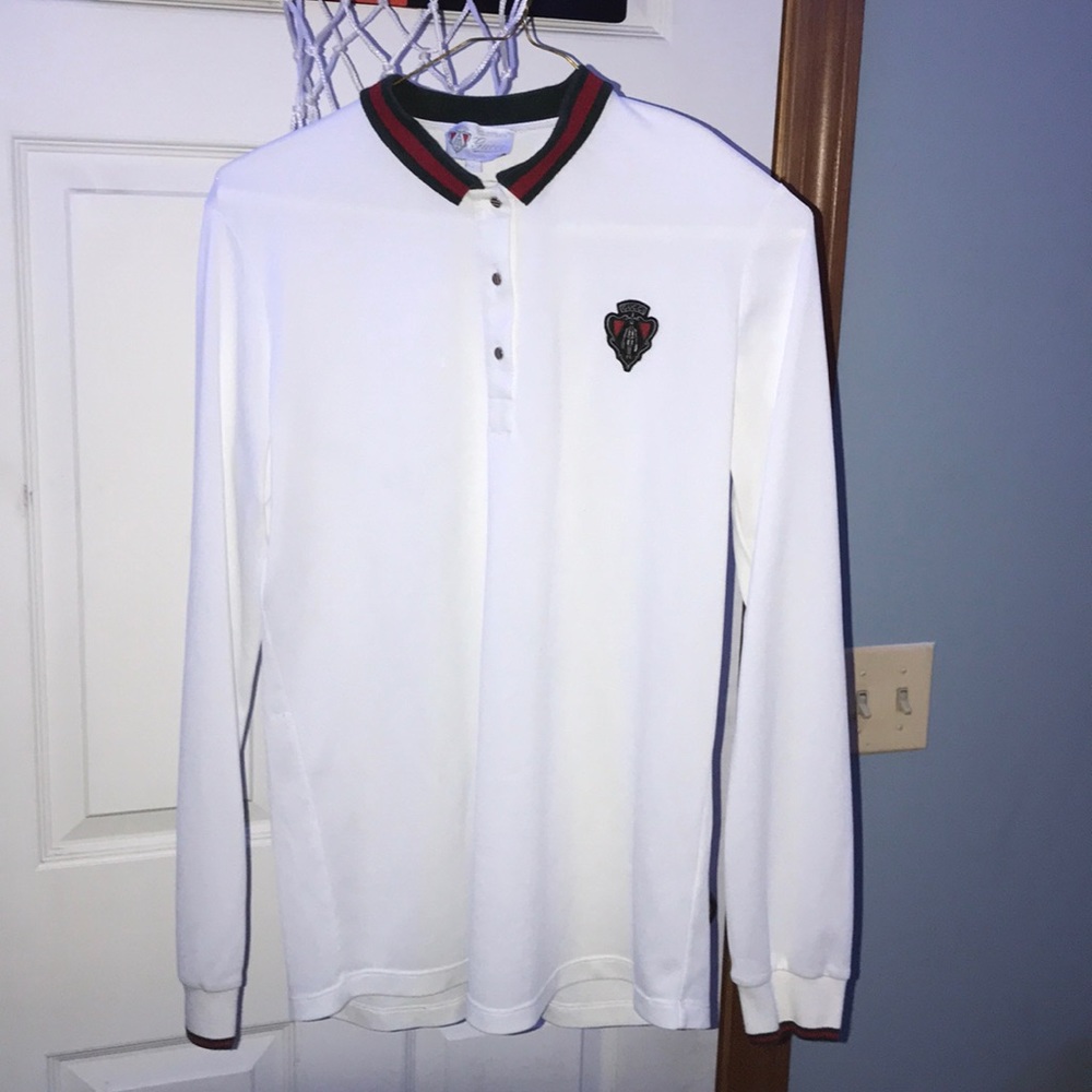 All white Gucci polo